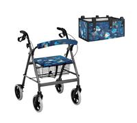 LACIYISON Housse de siège souple pour déambulateur et déambulateur Galaxy Daisy Butterfly Moon Print pour personnes âgées, housse de dossier, sac de rangement sous le siège de grande capacité