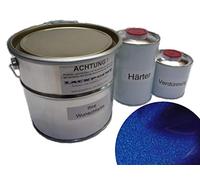 Lackpoint Lot de 1,75 l de peinture de voiture 2K bleu métallisé, pas de vernis transparent tendance Tuning