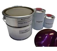 Lackpoint Lot de 1 litre de peinture de voiture 2K violet foncé métallisé sans vernis transparent