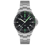 Laco Montre sportive automatique Scorpion, boîtier en acier inoxydable, verre saphir, étanche, fabriquée en Allemagne, Bracelet