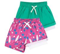 LACOFIA 2 Pièces Maillot de Bain Garçons 2 en 1 Shorts de Bain pour Enfant avec Compression Boxer Short de Natation/Plage/Surf à Taille élastique Séchage Rapide pour 2~14 Ans
