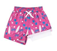 LACOFIA 2 Pièces Maillot de Bain Garçons 2 en 1 Shorts de Bain pour Enfant avec Compression Boxer Short de Natation/Plage/Surf à Taille élastique Séchage Rapide pour 2~14 Ans