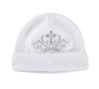 LACOFIA Chapeau de baptême Naissance Bonnets Unisexe en Coton pour bébé garçon Fille avec Broderie Blanc 3-6 Mois