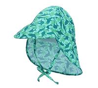 LACOFIA Chapeau de Soleil pour bébé garçons ou Filles Bonnet de Plage d'été pour Enfants Casquette à Rabat Ajustable Douce pour Enfants Requin 6-18 Mois