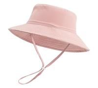 LACOFIA Chapeau Soleil Bébé Fille Casquette été pour Enfant Bob Réglable Bord Large pour Piscine/Plage/Natation/Extérieure Rose Clair 0-6 Mois
