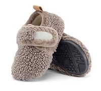 LACOFIA Chaussons Enfant Garçon Fille Chaussures Pantoufle Antidérapantes Chaude Hiver pour Enfant Marron 25.5/26 EU(Taille Fabricant 28/29)