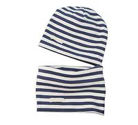 LACOFIA Ensemble Bonnet et Écharpe de Naissance Casquette Super Douce 100% Coton pour Enfants Foulards Bandana et Chapeaux Tricotés pour Bébé Garçon Marron 7-24 Mois