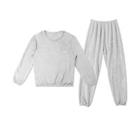 LACOFIA Ensembles de Pyjama Polaire Enfant Fille Hiver 2 Pièce Vêtements de Nuit à Manches Longues Enfant Loungewear Gris Clair 4-5 ans/110