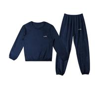 LACOFIA Ensembles de Pyjama Polaire Enfant Garçon Hiver 2 Pièce Vêtements de Nuit à Manches Longues Enfant Loungewear Chaud Bleu Marine 11-12 ans/150