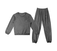 LACOFIA Ensembles de Pyjama Polaire Enfant Garçon Hiver 2 Pièce Vêtements de Nuit à Manches Longues Enfant Loungewear Chaud Gris 7-8 ans/130