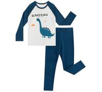 LACOFIA Ensembles Pyjama Coton Enfant Garçon 2 Pièce Vêtements de Nuit à Manches Longues Enfant Dinosaures 3-4 Ans