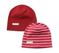 LACOFIA Lot de 2 Bonnet de Naissance en Coton pour bébé garçon Chapeaux tricotés Enfant garçons Rouge S/0-6 Mois