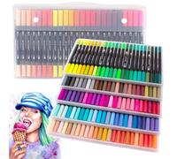 Laconile Feutres pinceaux EU-A033 Double pointe fine 0,4 mm et pointe pinceau 2 mm 120 couleurs