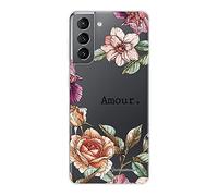 Lacoquefrancaise Coque 360 pour Galaxy S21 5G modèle Amour en Fleurs