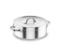Lacor 20028 - Cassole, Argent, Ø 28 cm Qualité Professionnelle | Fabriqué en acier inoxydable de qualité alimentaire; haute résistance à la corrosion et usure quotidienne