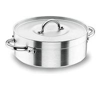 Lacor 20032 - Casserole, argent, Ø 32 cm Qualité Professionnelle | Fabriqué en acier inoxydable de qualité alimentaire; haute résistance à la corrosion et usure quotidienne