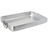 Lacor Plat à rôtir 20545A – 45 x 32 x 6,2 cm, aluminium, poignée rabattable, argent