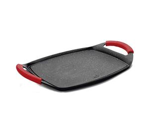 Lacor 25547 Plancha Façon Pierre, 33,5x25 cm, Noir | Ustensile professionnel durable; conçu pour un rendement optimal y nettoyage rapide et facile au lave-vaisselle