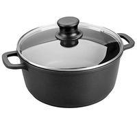 Lacor 25828 Faitout Fonte d'Aluminium Forte avec Couvercle Verre Diamètre: 28 cm, Noir