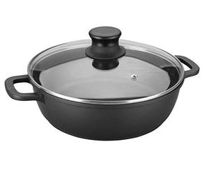 LACOR 25835 - Casserole Basse, Noir, 36 cm Qualité Professionnelle | Fabriqué en acier inoxydable de qualité alimentaire; haute résistance à la corrosion et usure quotidienne