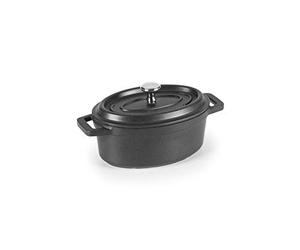 LACOR 25912 - Casserole Ovale en Aluminium moulé 11,5x7,5 cm - Noir | Fabriqué en acier inoxydable de qualité alimentaire; haute résistance à la corrosion et usure quotidienne