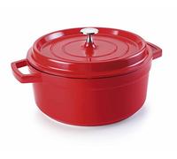 Lacor 25928 Faitout Rouge Fonte d'Aluminium avec Couvercle Diamètre: 28 cm