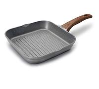 Lacor 27625 - Grill Stilo 24x24cm Aluminium - Gris Qualité Professionnelle | Ustensile professionnel durable; conçu pour un rendement optimal y nettoyage rapide et facile au lave-vaisselle