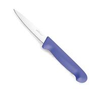 LACOR - 38363 - Couteau à éplucher Select, Couteau pour produits sans allergènes, Acier inoxydable, Coupe ferme et équilibrée, Manche TPV ergonomique violet et antidérapant, 10 cm