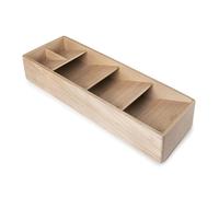LACOR - 39050 - Organisateur de cuisine compact pour couverts, bois de hêtre naturel, 5 compartiments individuels, icônes pour différencier les couverts, 39.5x12.2cm