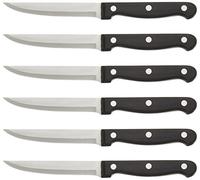 Lacor 39061 Jeu de 6 Couteaux pour Steak Lame Lisé, Argent,noir