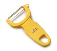 Lacor - 39093 - Epluche Legume, Epluche Pomme, Éplucheur Lisse Fast, Acier Inoxydable, Double Tranchant Lisse, Précision et Exactitude, Ergonomique, Ambidextre, 11 cm, Jaune