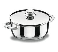 Lacor 40028 - Casserole avec couvercle en acier inoxydable Vitrocor, argent