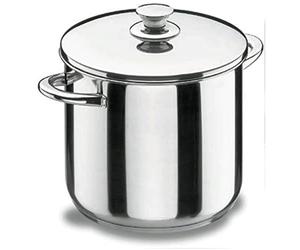 Lacor 40125 - Pot Super Haut avec Vitrocor Couvercle 24 cm en acier | Fabriqué en acier inoxydable de qualité alimentaire; haute résistance à la corrosion et usure quotidienne