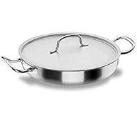 Lacor 50628 - Poêle à paella avec acier inoxydable Couvercle Chef-Classic | Fabriqué en acier inoxydable de qualité alimentaire; haute résistance à la corrosion et usure quotidienne