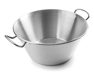 Lacor 50836 Bassine Conique avec Anses 36 cm, Argent Métallique