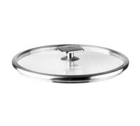 Lacor Couvercle Combi Verre Ø18 cm, bord acier inoxydable, soupape, système Click and Lock