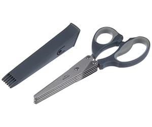 Lacor 60022 - Ciseaux à 5 coupes + Peigne de nettoyage - Rouge | Ustensile professionnel durable; conçu pour un rendement optimal y nettoyage rapide et facile au lave-vaisselle