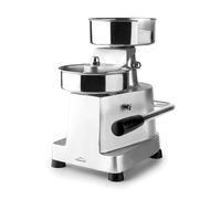 Lacor - 60226 - Presse à Hamburger, Acier Inoxydable, Mécanisme à Levier, 500 Entretoises, Antidérapante, Nettoyage Facile, 10 cm