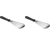 LACOR 60426 Spatule Flexible 30cm à Poisson, Acier Inoxydable, Noir, 17 cm (Lot de 2)