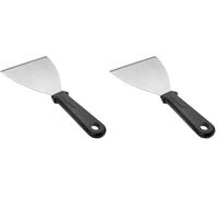 Lacor 60445 60445-Spatule à Repasser avec Manche Solide 8x11'5 cm Acier Inoxydable, Argent,noir (Lot de 2)