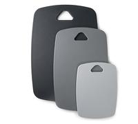 Lacor - 60500 - Lot de 3 planches à découper double face, Polypropylène, Sans BPA, Léger, Résistant, Passe au lave-vaisselle, Antibactérien, Hygiénique, 20x15, 30x20 et 35x25 cm