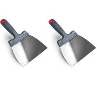 Lacor - 60533 - Spatule pour tempérer et tartiner le chocolat, Acier inoxydable, 16cm, Poignée ergonomique (Lot de 2)