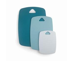 Lacor - 60555 - Jeu de 3 planches à découper OCEAN, planche à découper, idéal pour couper des aliments, trou suspendu, polypropylène, Dimensions: 20x15 cm, 30x20 cm et 35x25 cm, Bleu