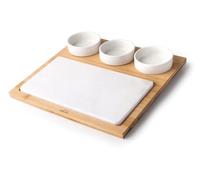 Lacor 61040 - Planche en Bambou Naturel, 3 Bols, Plateau de Service | Ustensile professionnel durable; conçu pour un rendement optimal y nettoyage rapide et facile au lave-vaisselle