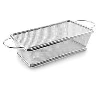 Lacor 61055 - Panier rectangulaire avec anses, panier en acier inoxydable