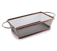 Lacor 61065 - Panier rectangulaire, acier brossé, bronze, 21x11x6 cm
