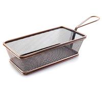 Lacor 61066 - Panier rectangulaire en bronze, acier inoxydable, gris | Fabriqué en acier inoxydable de qualité alimentaire; haute résistance à la corrosion et usure quotidienne