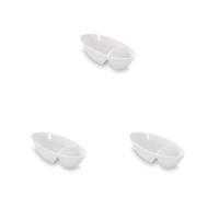 Lacor - 61244 - Plateau en porcelaine olive, 19x9 cm, convient pour le four, le micro-ondes et le lave-vaisselle, idéal pour servir des hors-d’œuvre et des sauces, design élégant et durable (Lot de 3)