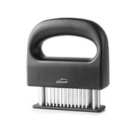 LACOR - 61250 - Attendrisseur de viande Noir, Acier inoxydable 18/10, 48 lames, Lames d’écarteur, Poignée ergonomique antidérapante, Housse de protection, Pour tous les types de viande, Lames 6x3 cm
