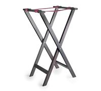 Lacor - 61869 - Sylva Porte-Plateau, Bois de Bouleau, 43.5 x 46 x 82 cm, 100% Pliable, Rondelles Réglables, Pieds Antidérapants pour Plus de Stabilité, Noir